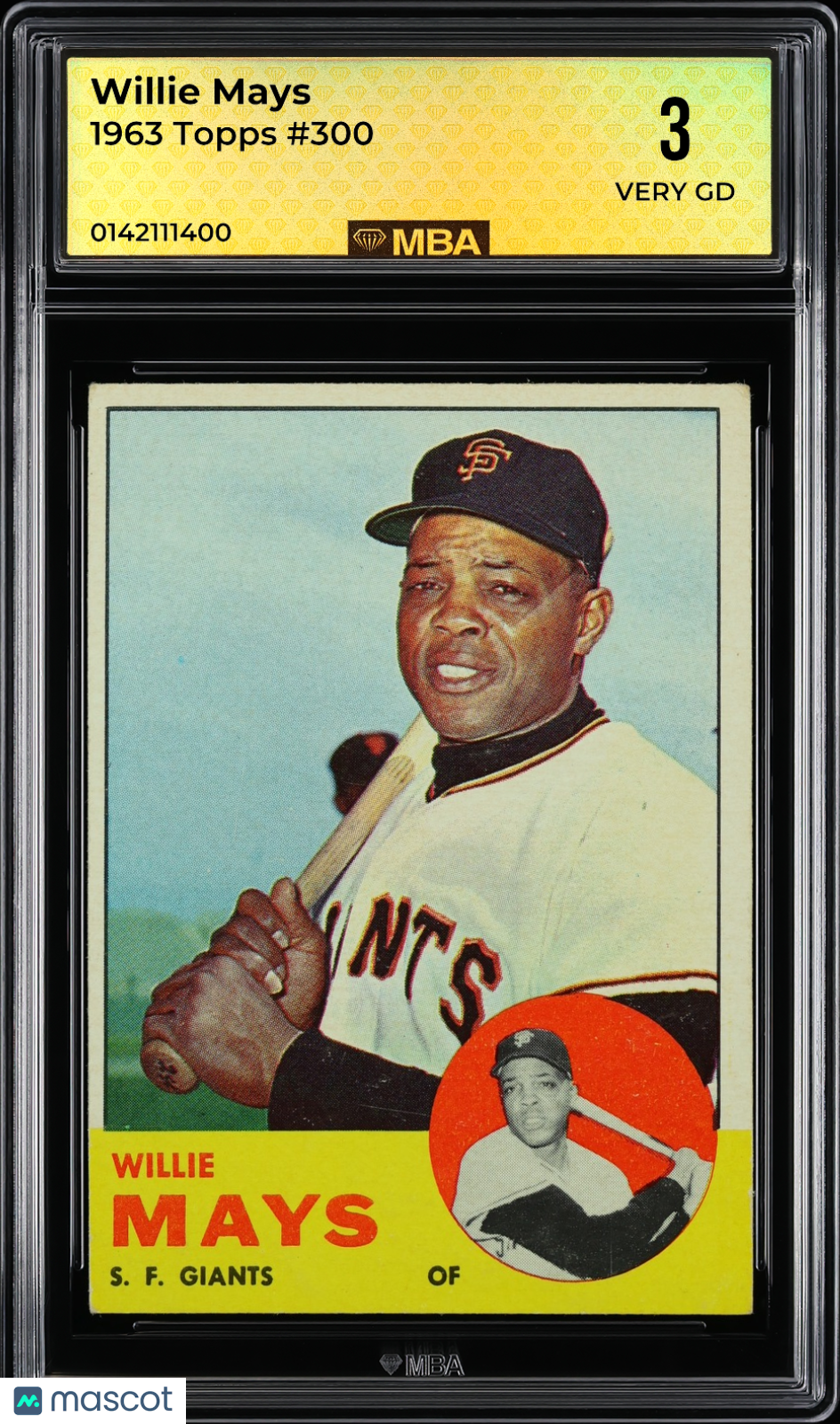 1963 Topps Willie Mays #300 MBA 3