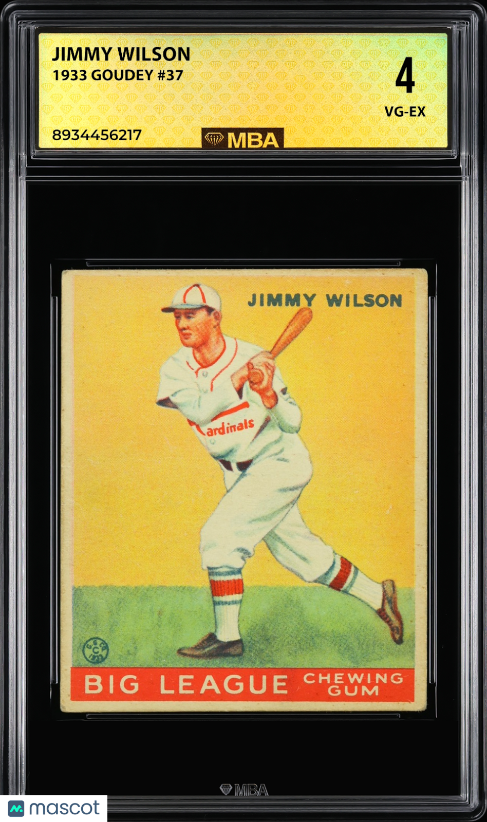 1933 Goudey Jimmy Wilson #37 MBA 4