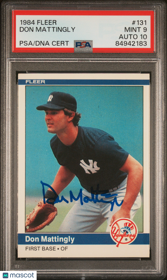 1984 Fleer Don Mattingly #131 PSA 9 Auto 10