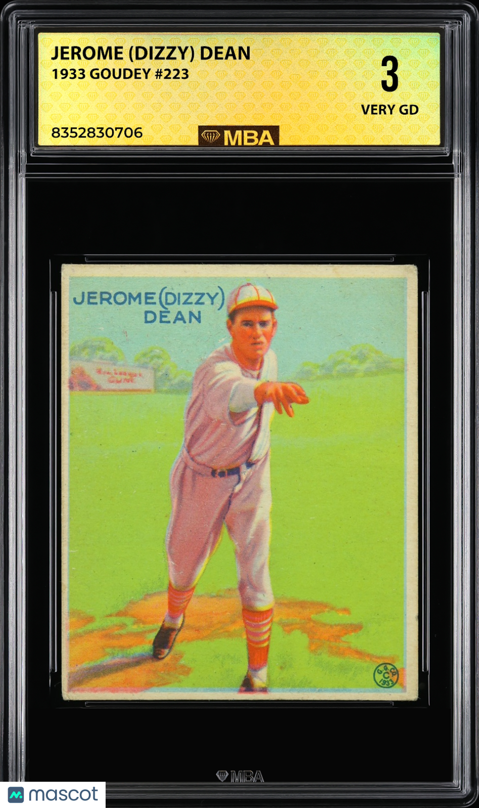 1933 Goudey Jerome (Dizzy) Dean #223 MBA 3