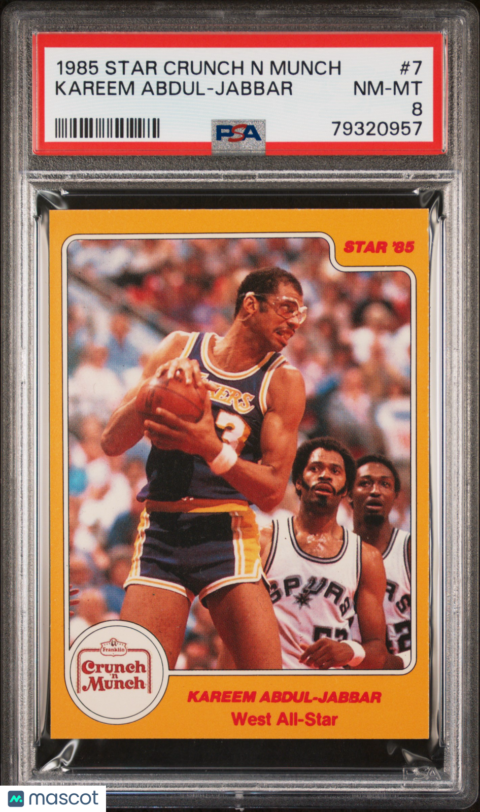 1985 Star Crunch N Munch Kareem Abdul-Jabbar #7 PSA 8
