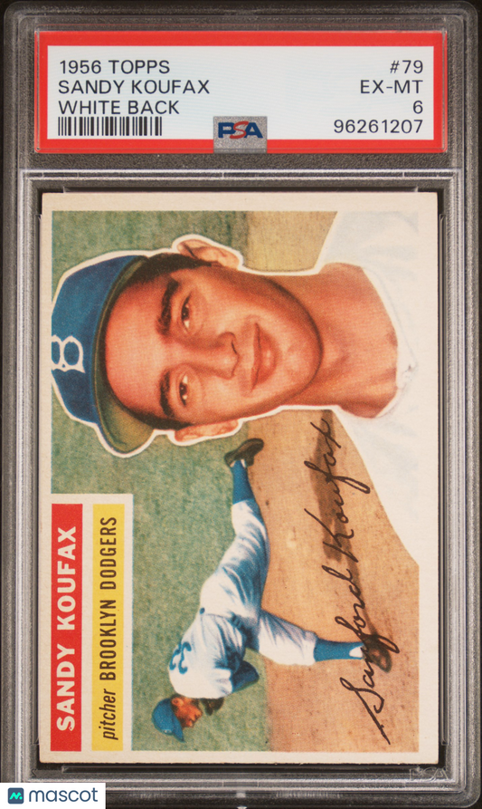 1956 Topps Sandy Koufax #79 White Back PSA 6
