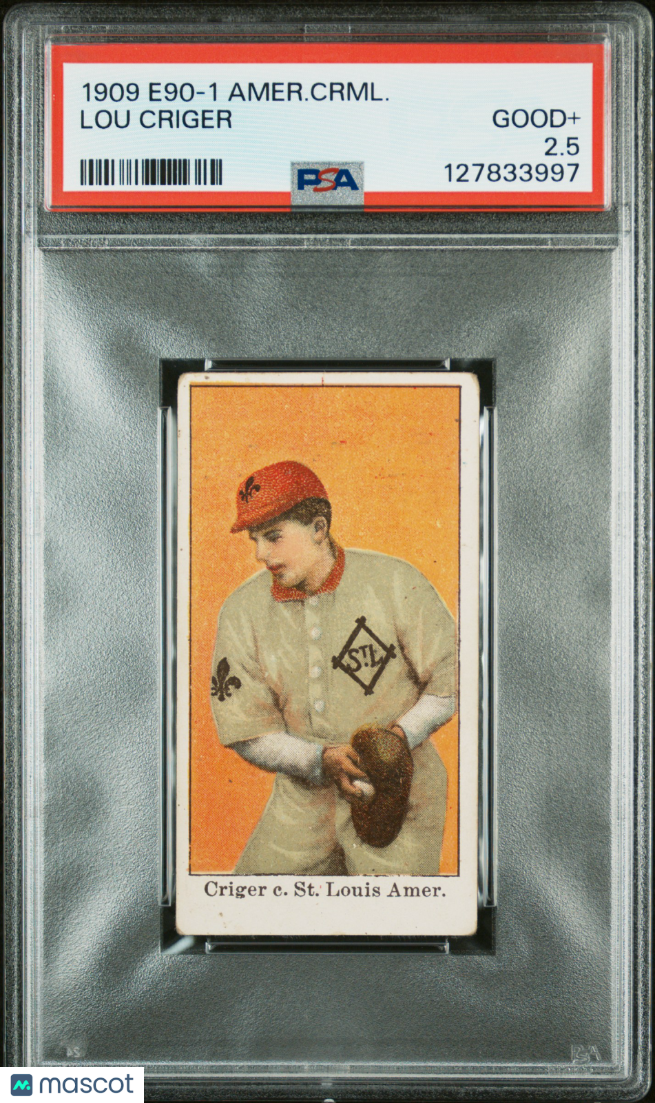 1909 E90-1 American Caramel Lou Criger PSA 2.5