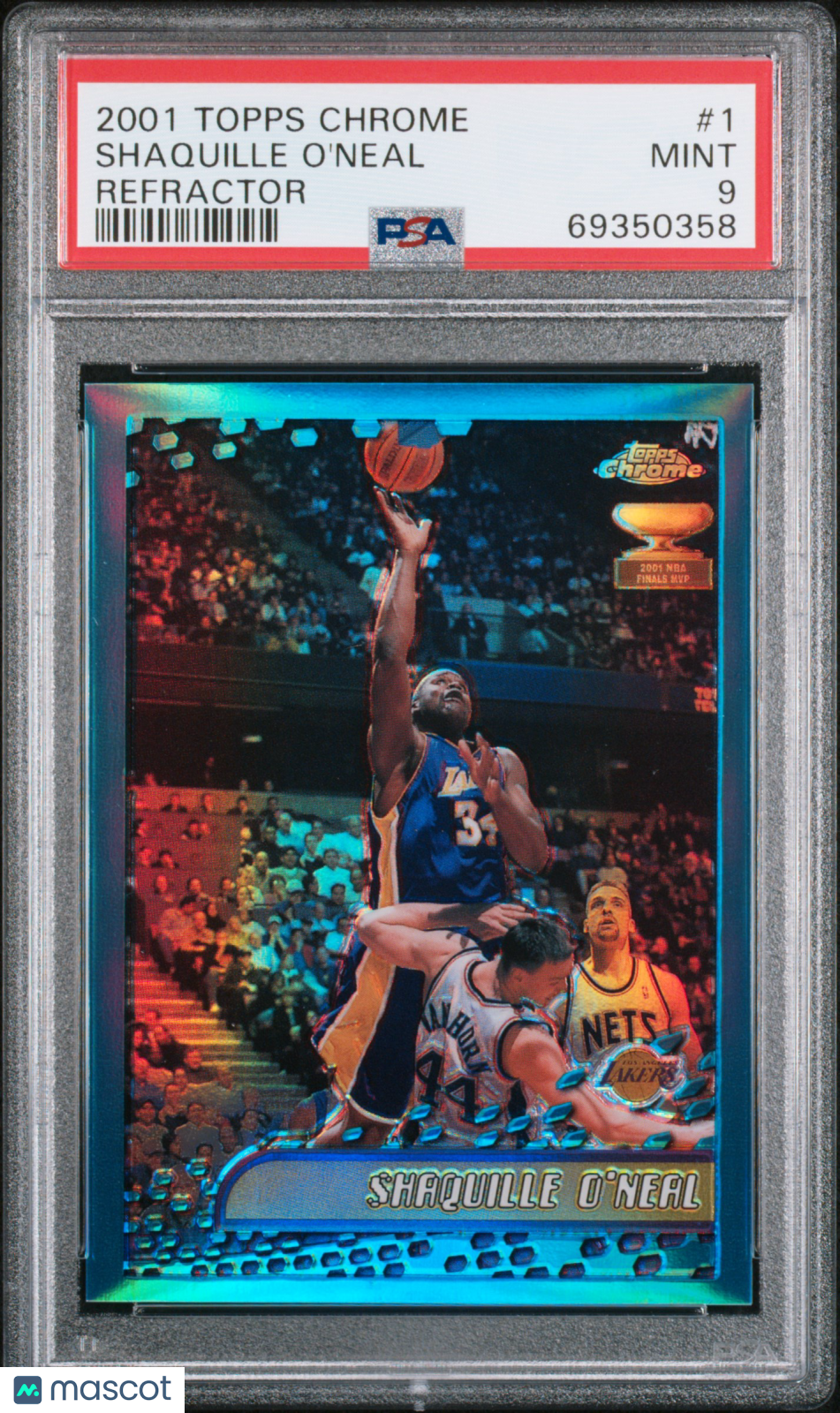2001 Topps Chrome Shaquille O'Neal #1 Refractor PSA 9