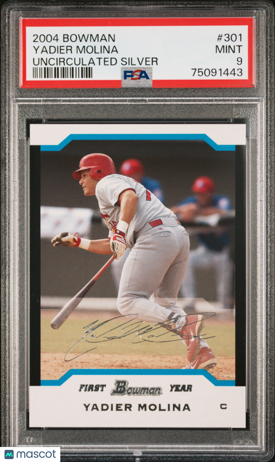 2004 Bowman Yadier Molina #301 Uncirculated Silver PSA 9