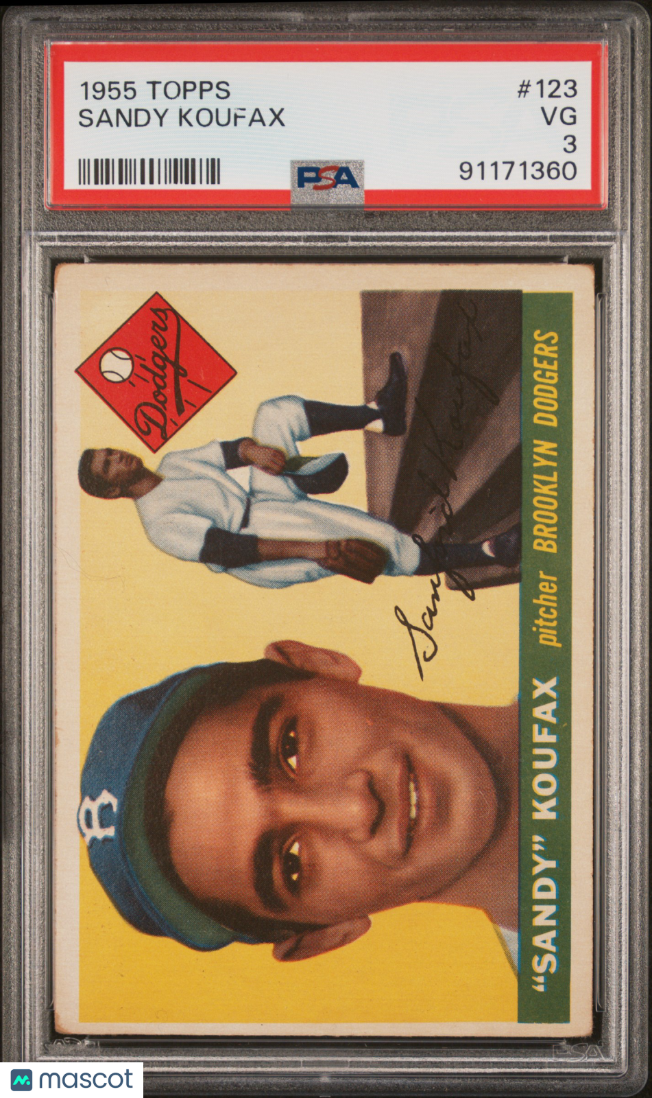 1955 Topps Sandy Koufax #123 PSA 3