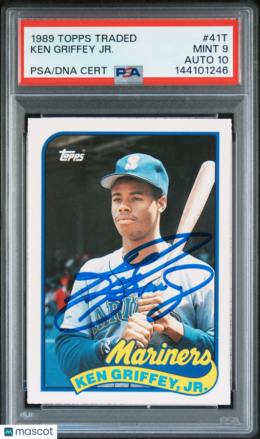 1989 Topps Traded Ken Griffey JR. #41T PSA 9 Auto 10