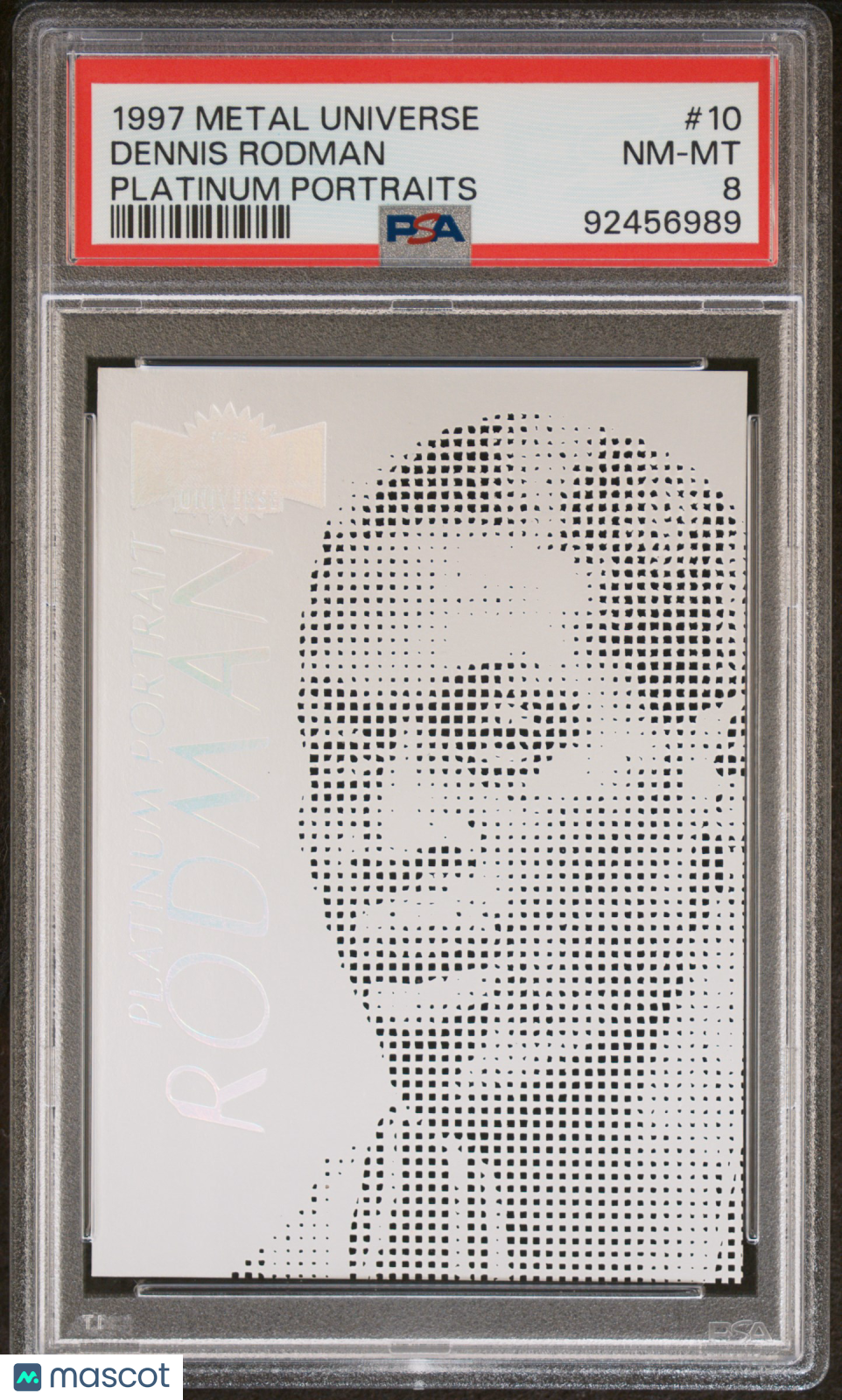 1997 Metal Universe Platinum Portrait Dennis Rodman #10 Portraits PSA 8