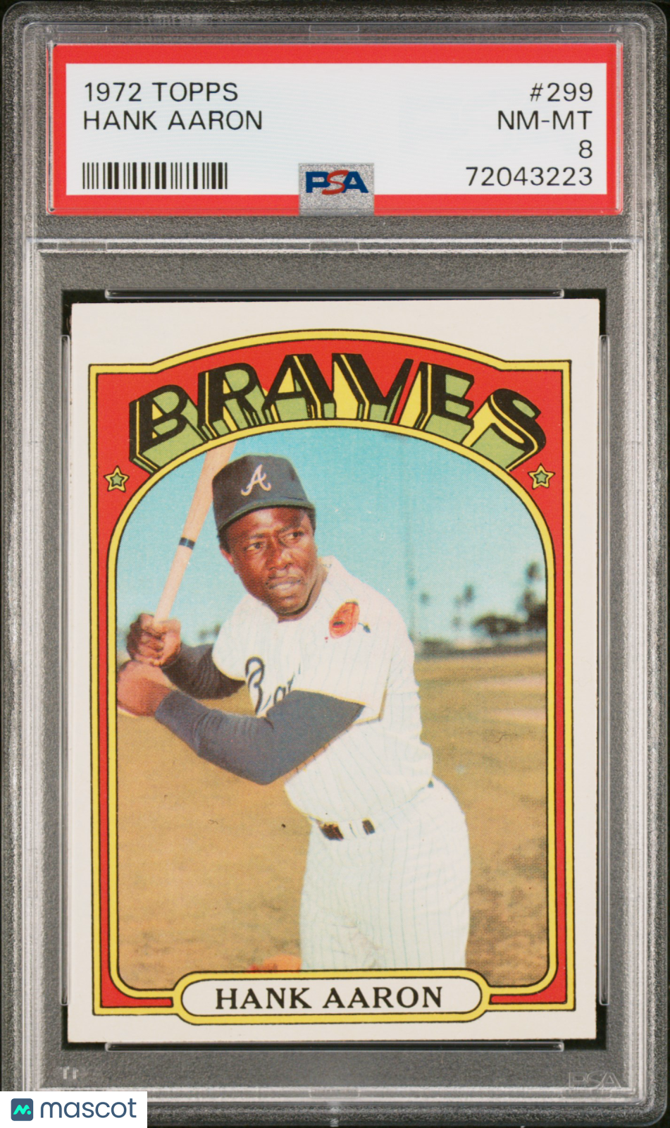 1972 Topps Hank Aaron #299 PSA 8