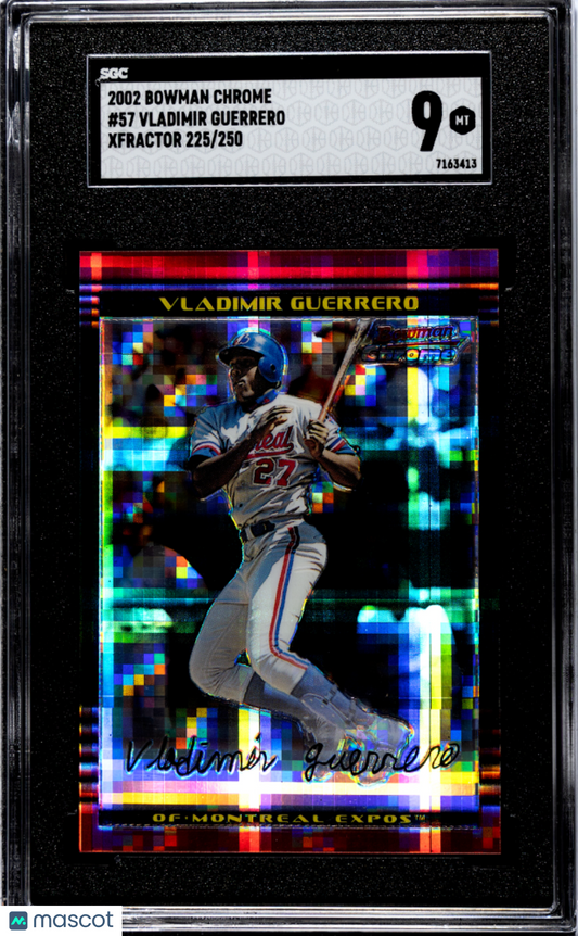 2002 Bowman Chrome Vladimir Guerrero #57 Xfractor 250 SGC 9