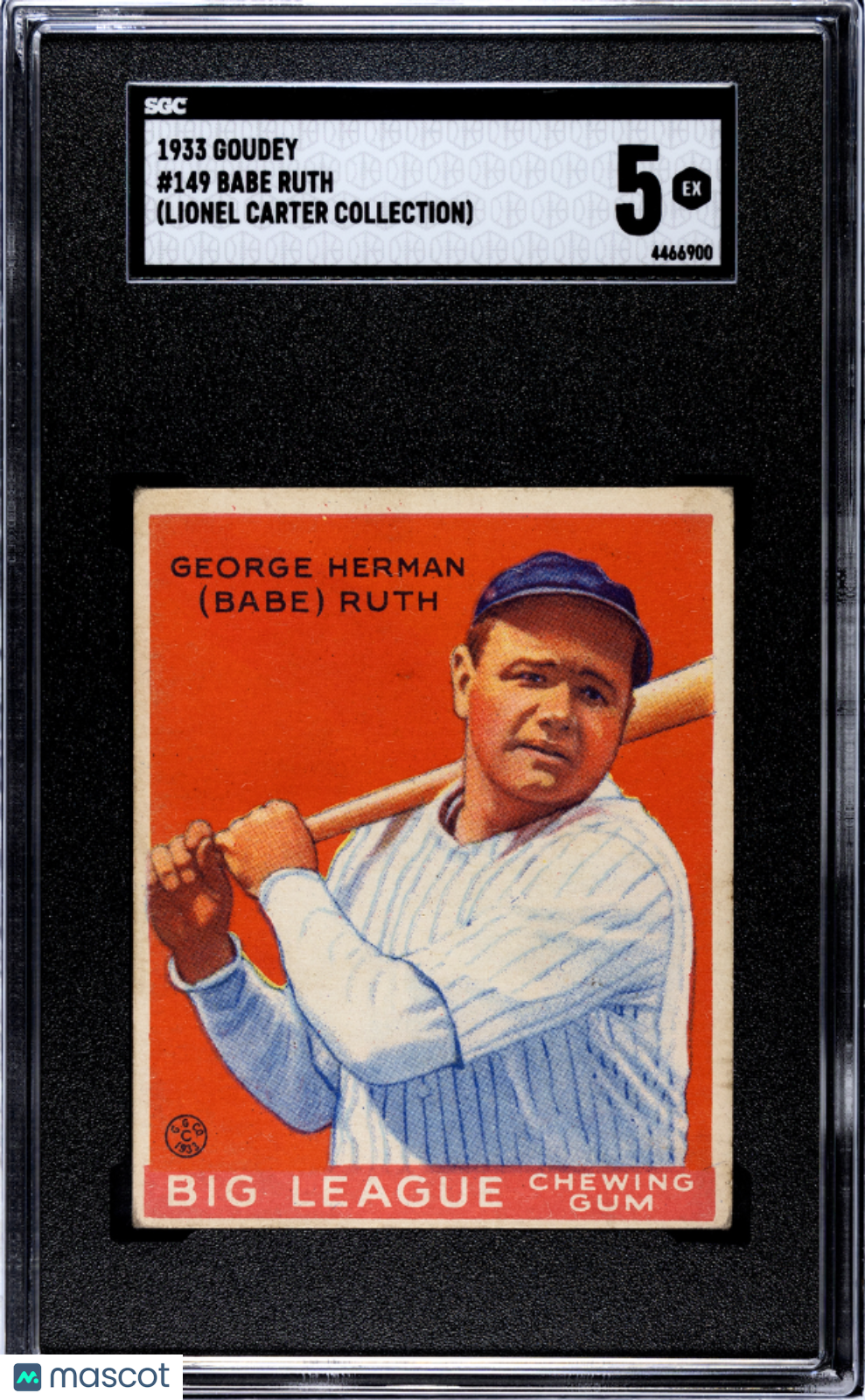 1933 Goudey Babe Ruth #149 SGC 5