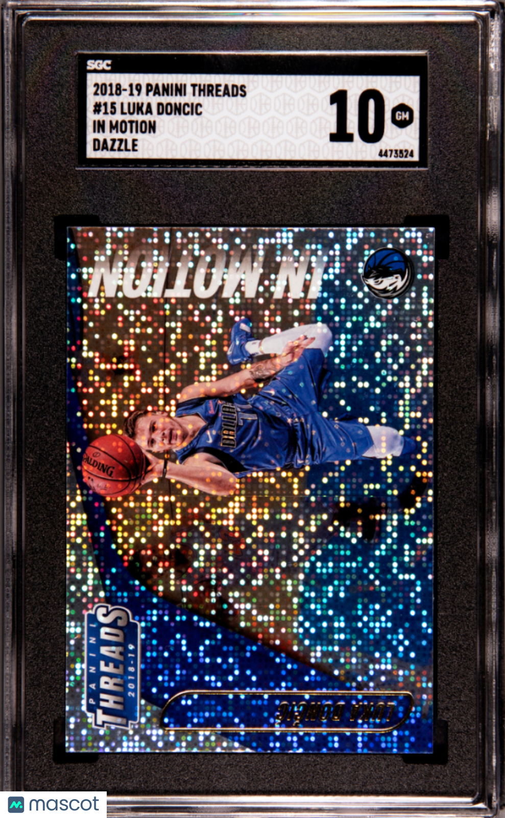2018 Panini Threads Luka Doncic #15 Motion Dazzle SGC 10