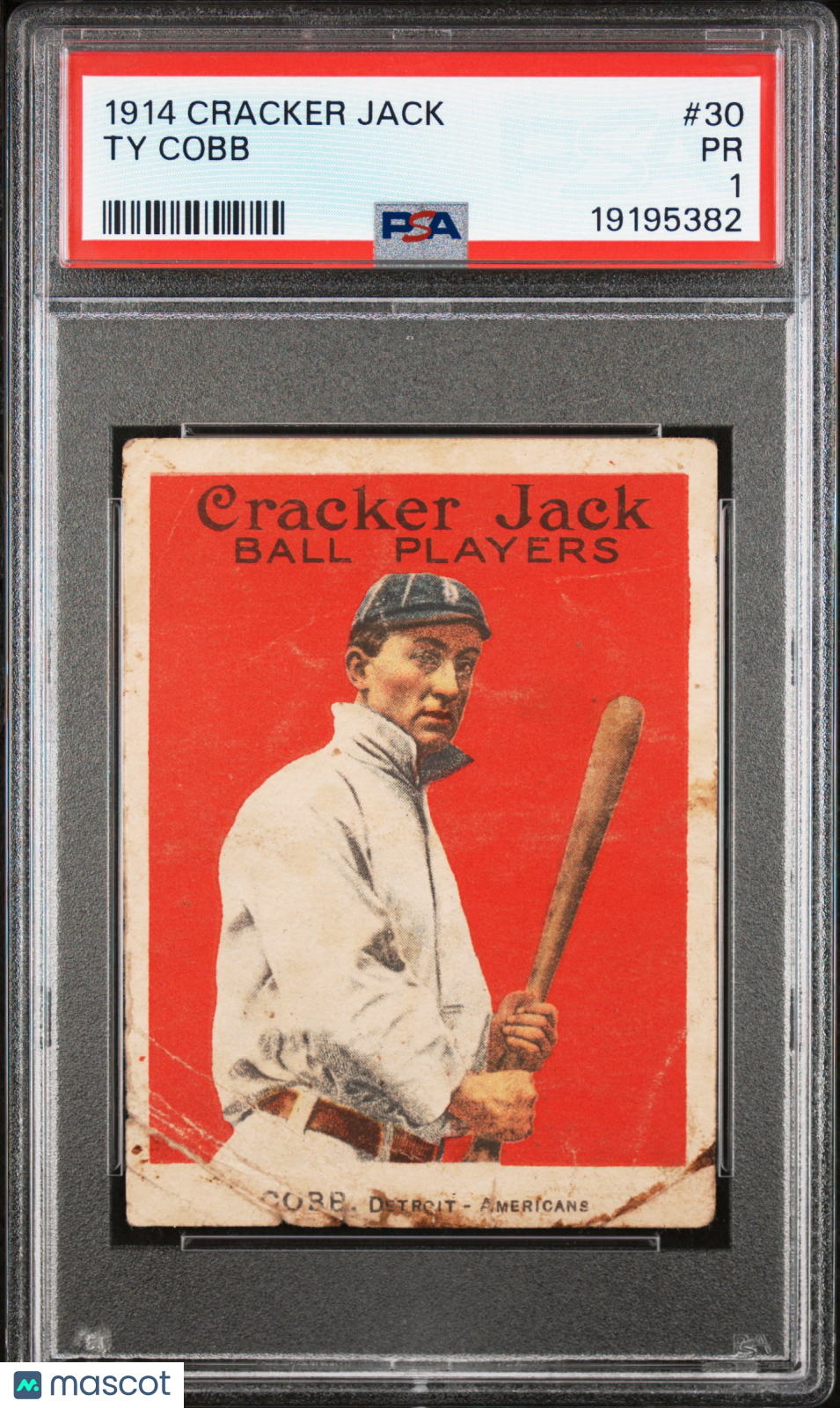 1914 Cracker Jack Ty Cobb #30 PSA 1