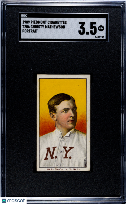 1909 Piedmont Cigarettes (T206) Christy Mathewson Portrait SGC 3.5