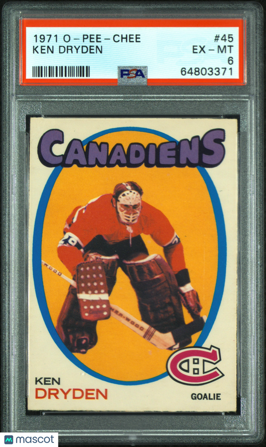 1971 O-Pee-Chee Ken Dryden #45 PSA 6