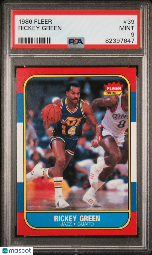 1986 Fleer Rickey Green #39 PSA 9