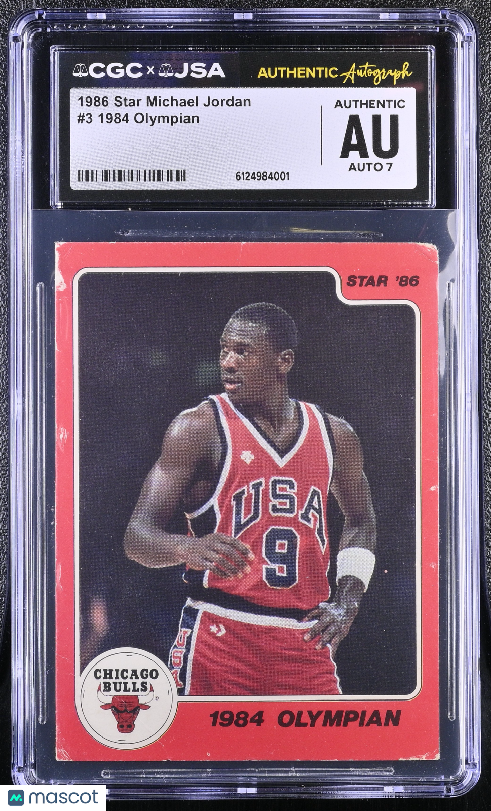 1986 Star Michael Jordan 1984 Olympian #3 CGC Authentic JSA Auto 7