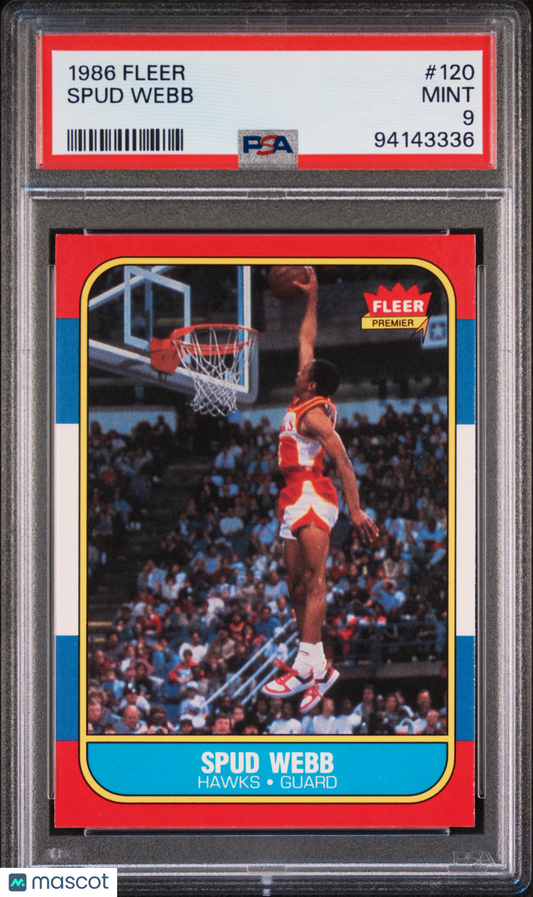 1986 Fleer Spud Webb #120 PSA 9