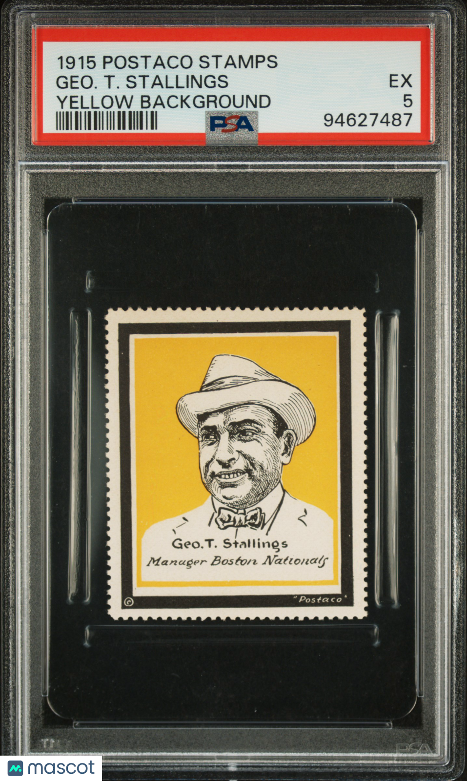 1915 Postaco Stamps Geo. T. Stallings Yellow Background PSA 5