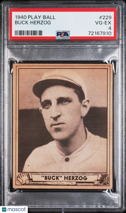 1940 Play Ball Buck Herzog #229 PSA 4