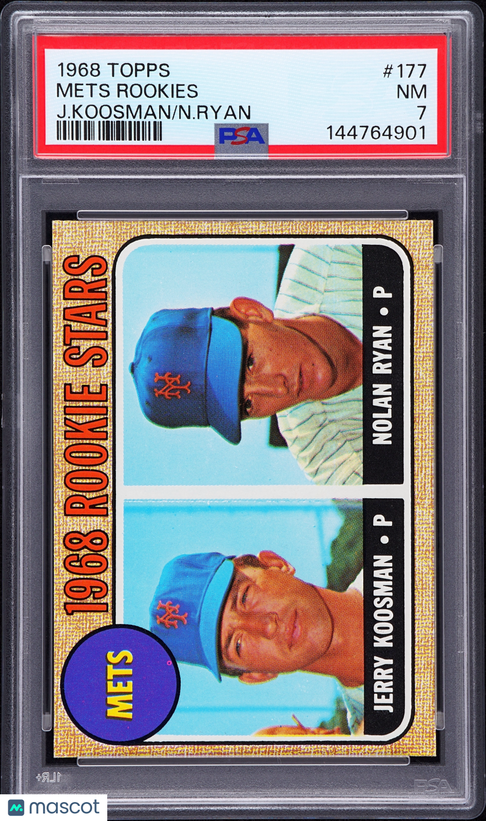1968 Topps Mets Rookies #177 J. Koosman N. Ryan PSA 7