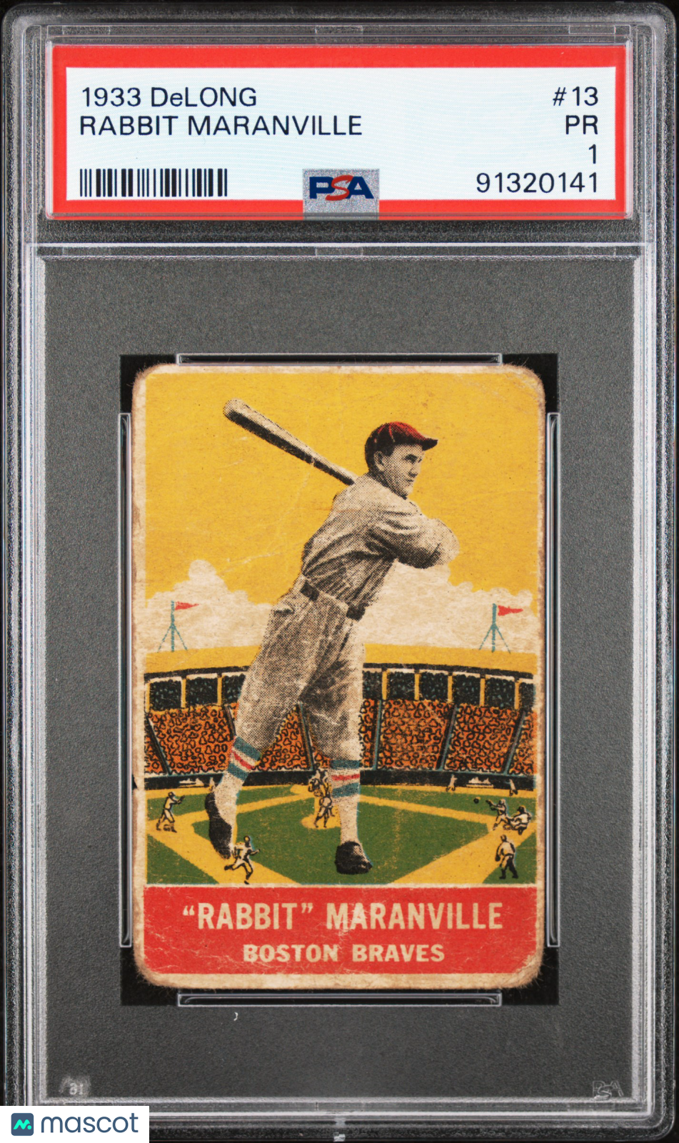 1933 Delong Rabbit Maranville #13 PSA 1
