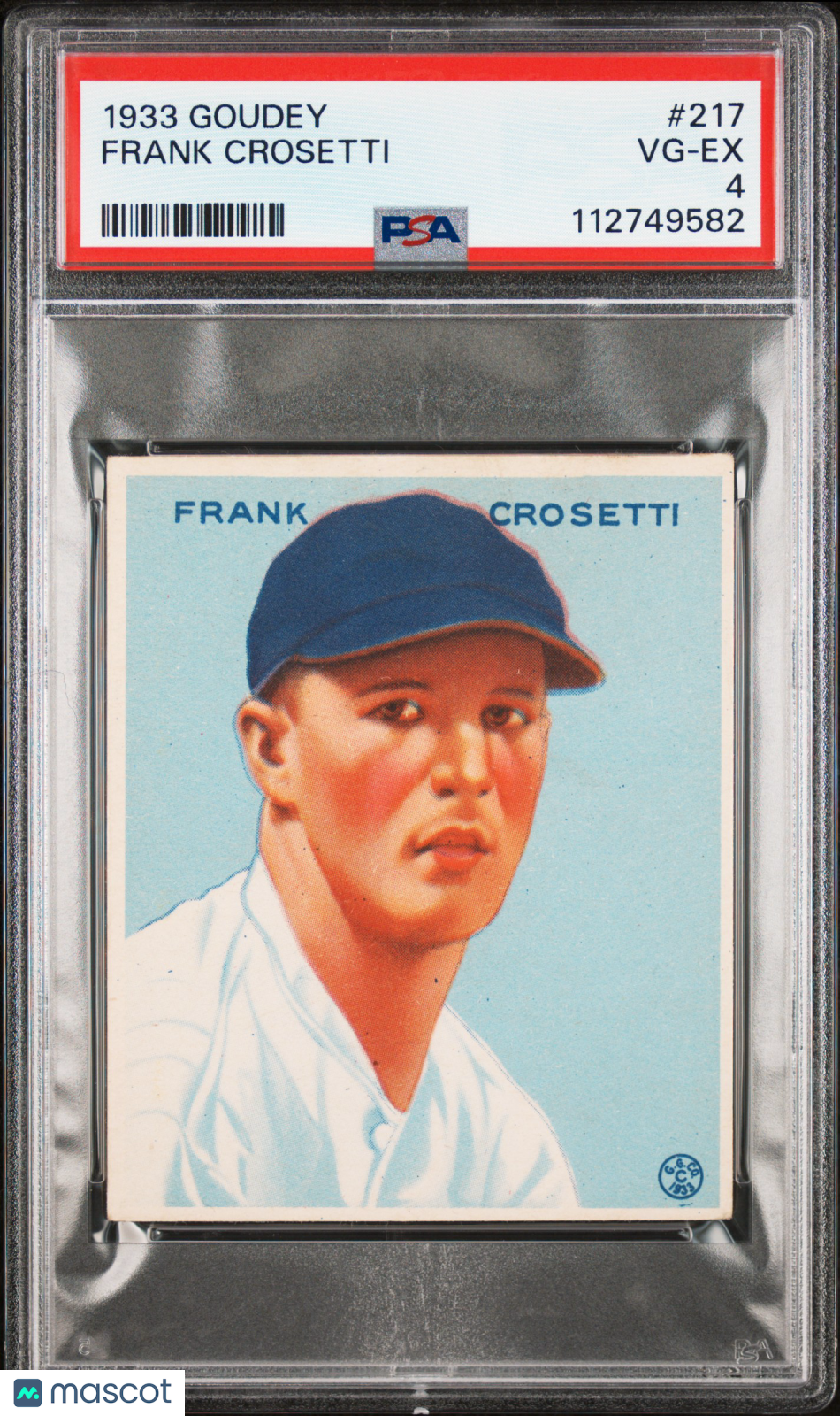 1933 Goudey Frank Crosetti #217 PSA 4