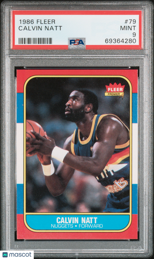 1986 Fleer Calvin Natt #79 PSA 9