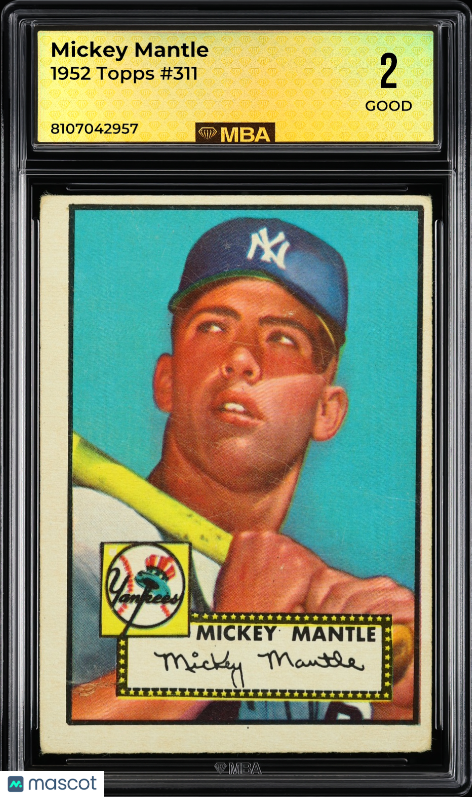 1952 Topps Mickey Mantle #311 MBA 2
