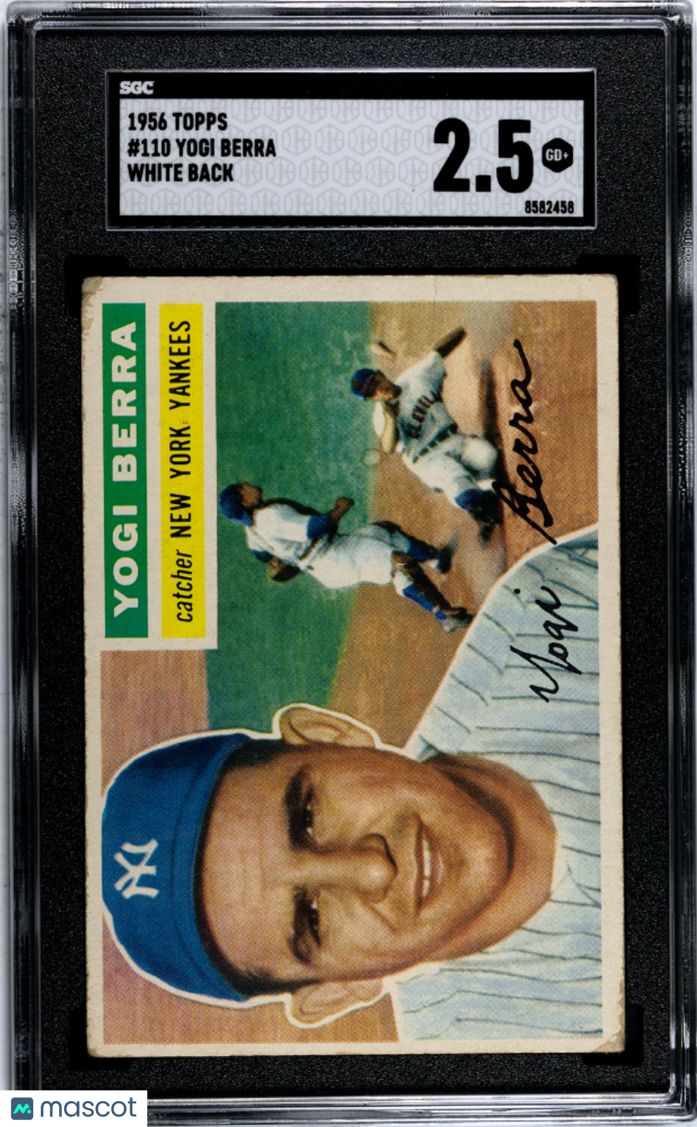 1956 Topps Yogi Berra #110 White Back SGC 2.5
