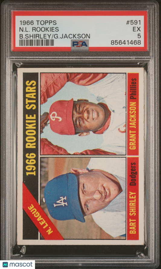 1966 Topps N. L. Rookies #591 B. Shirley G. Jackson PSA 5