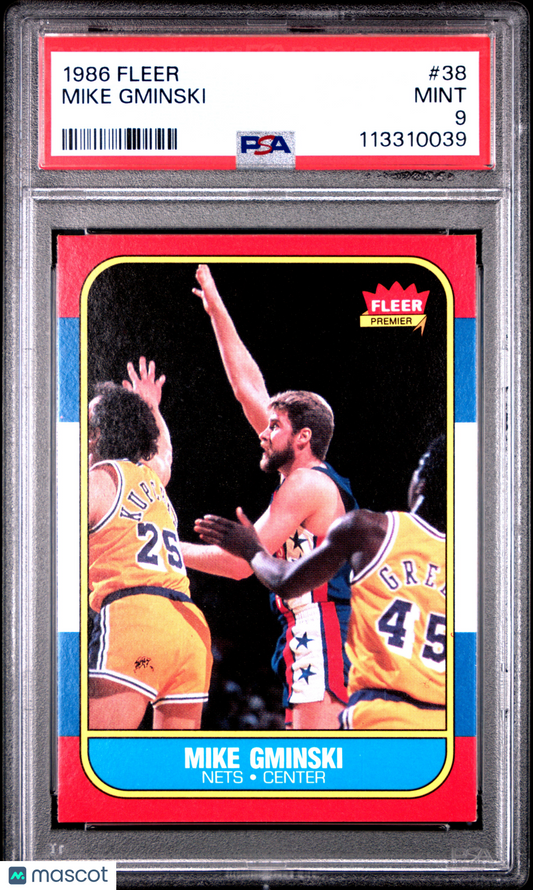 1986 Fleer Mike Gminski #38 PSA 9