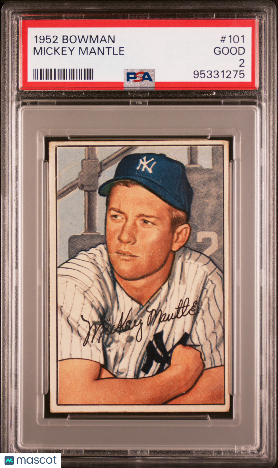 1952 Bowman Mickey Mantle #101 PSA 2