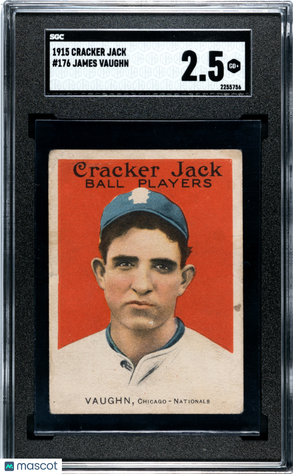 1915 Cracker Jack James Vaughn #176 SGC 2.5