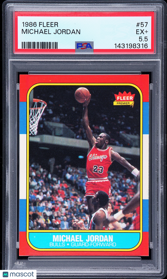1986 Fleer Michael Jordan #57 PSA 5.5