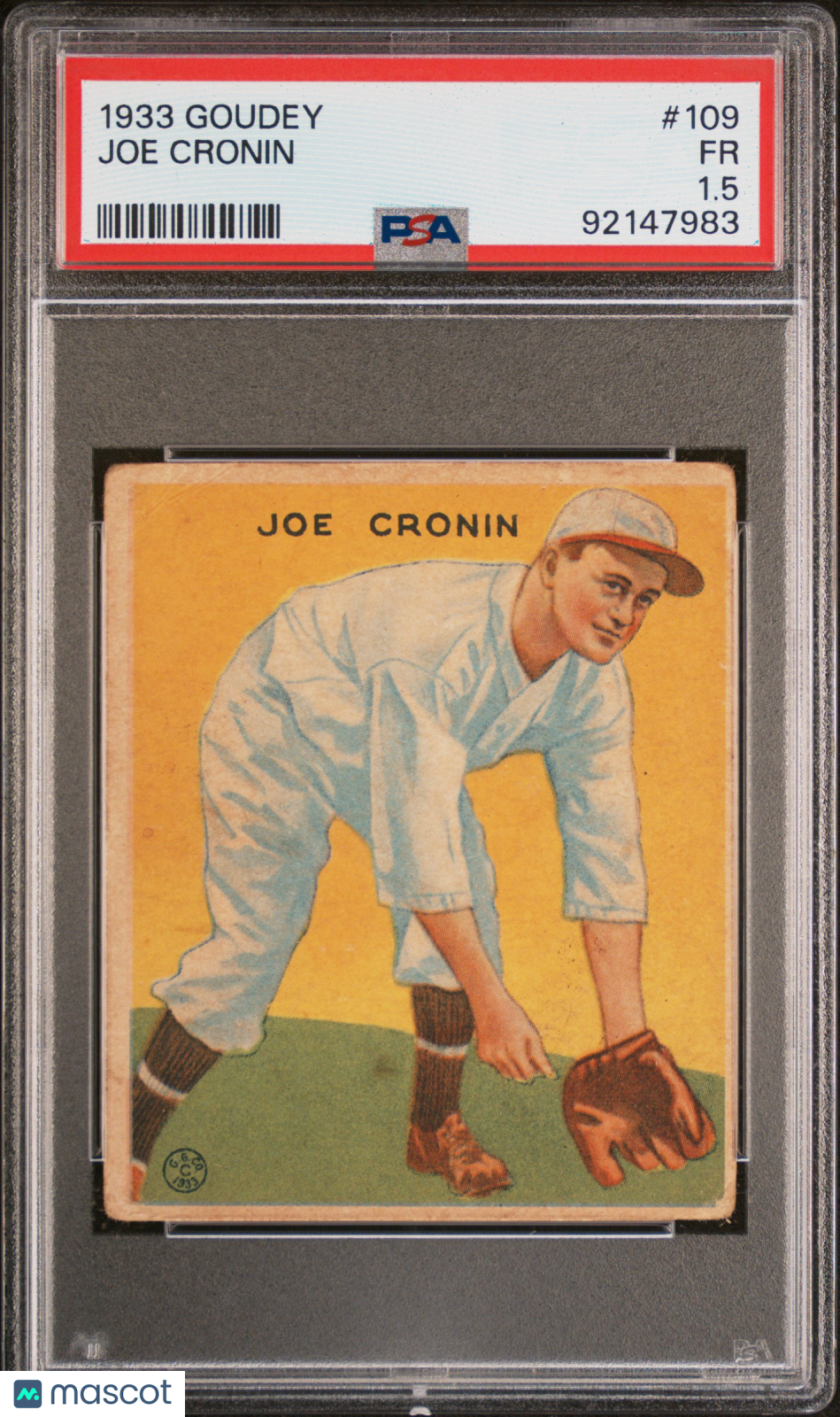 1933 Goudey Joe Cronin #109 PSA 1.5