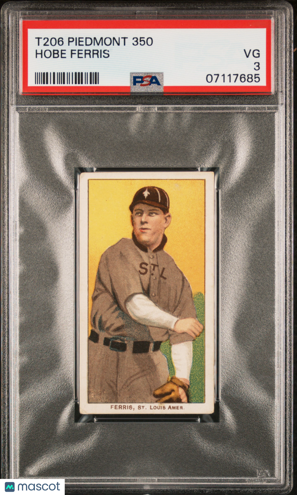 1909-11 T206 Piedmont 350 Hobe Ferris PSA 3