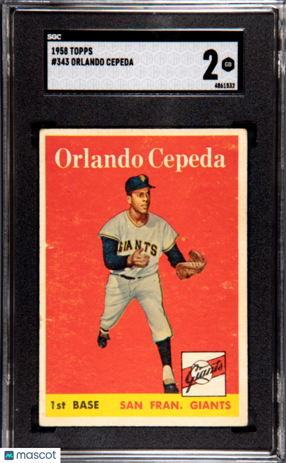 1958 Topps Orlando Cepeda #343 SGC 2