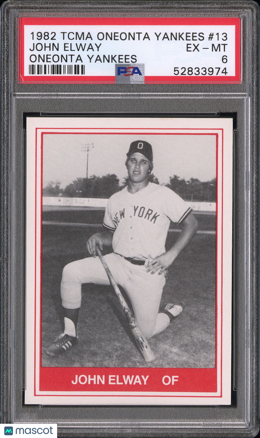 1982 Tcma Oneonta Yankees John Elway #13 PSA 6