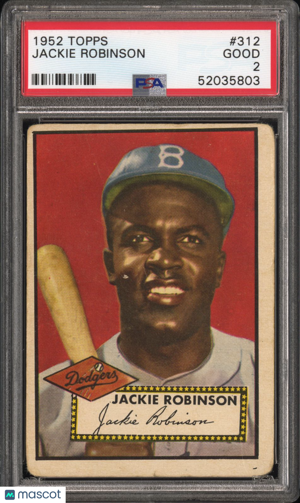 1952 Topps Jackie Robinson #312 PSA 2