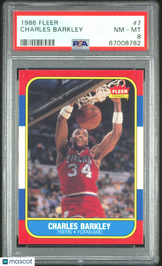 1986 Fleer Charles Barkley #7 PSA 8