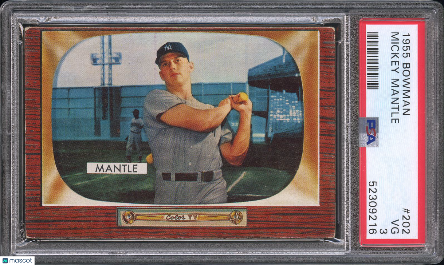 1955 Bowman Mickey Mantle #202 PSA 3