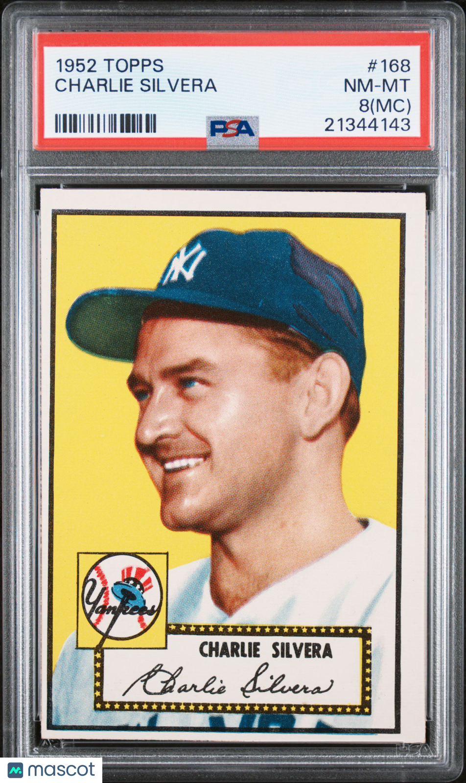 1952 Topps Charlie Silvera #168 PSA 8 MC
