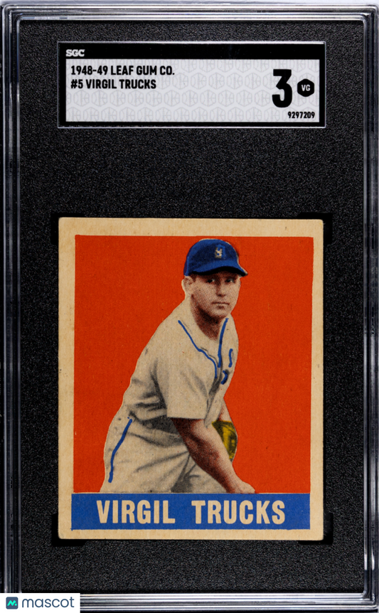 1948 Leaf Gum Co. Virgil Trucks #5 SGC 3