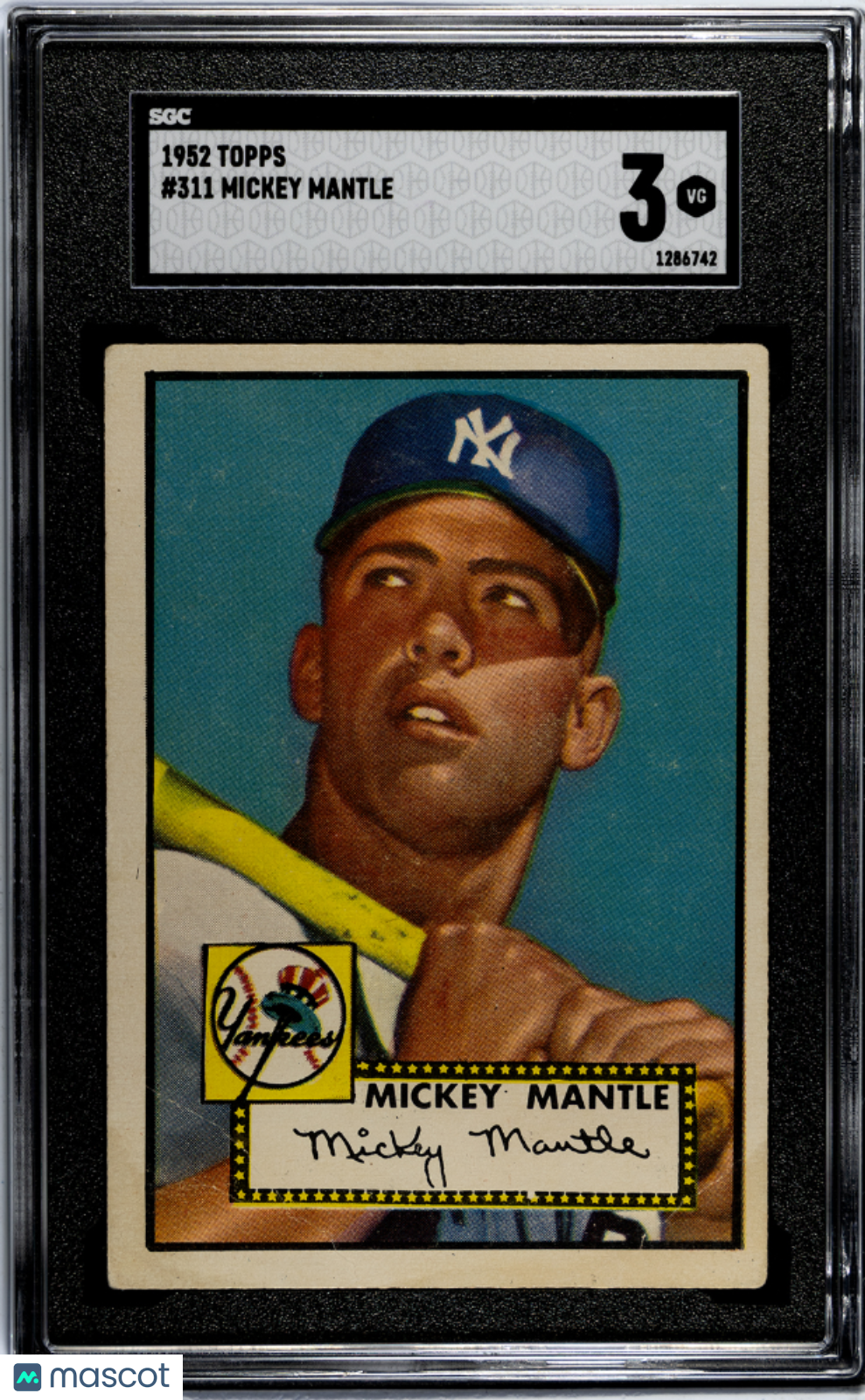 1952 Topps Mickey Mantle #311 SGC 3