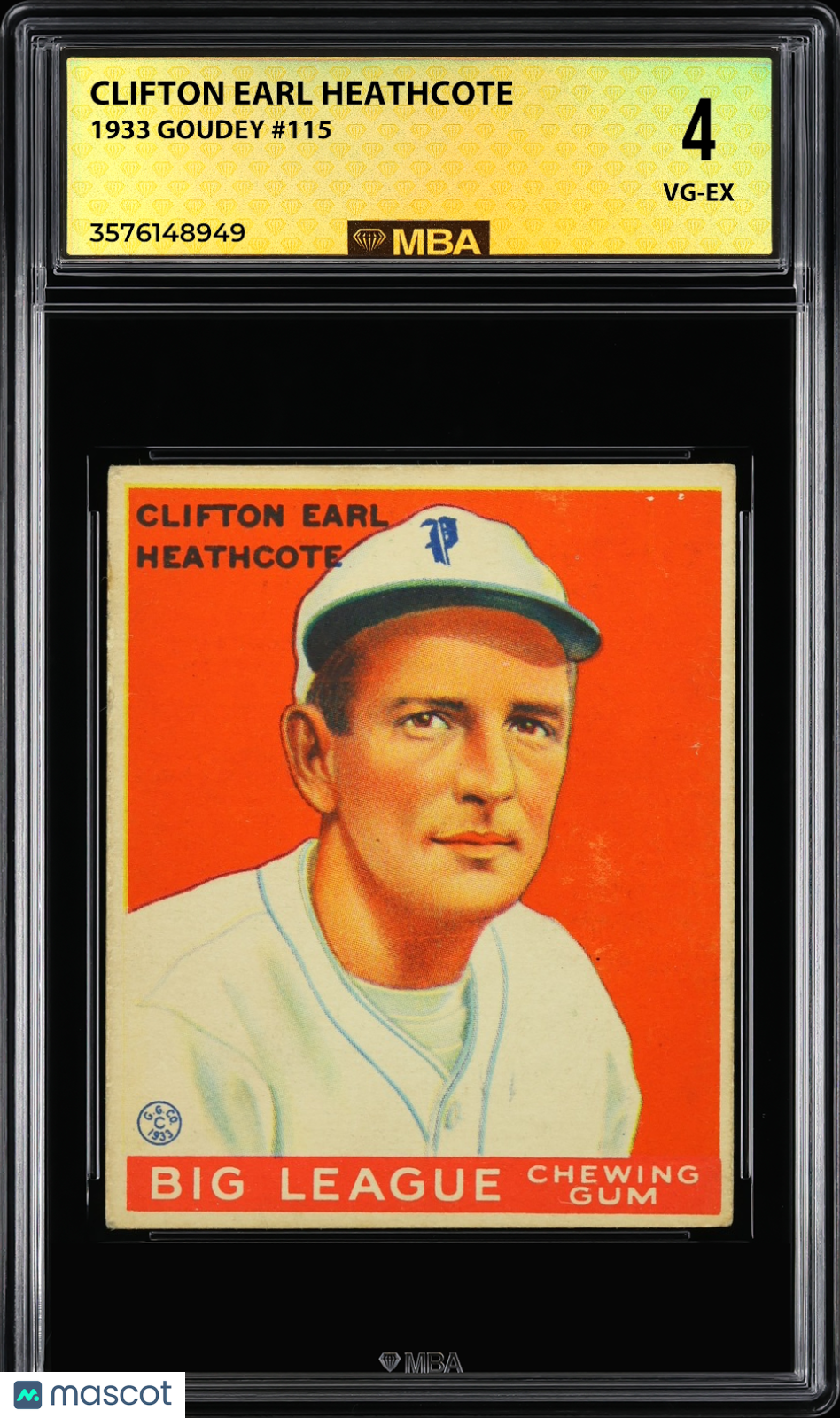 1933 Goudey Clifton Earl Heathcote #115 MBA 4