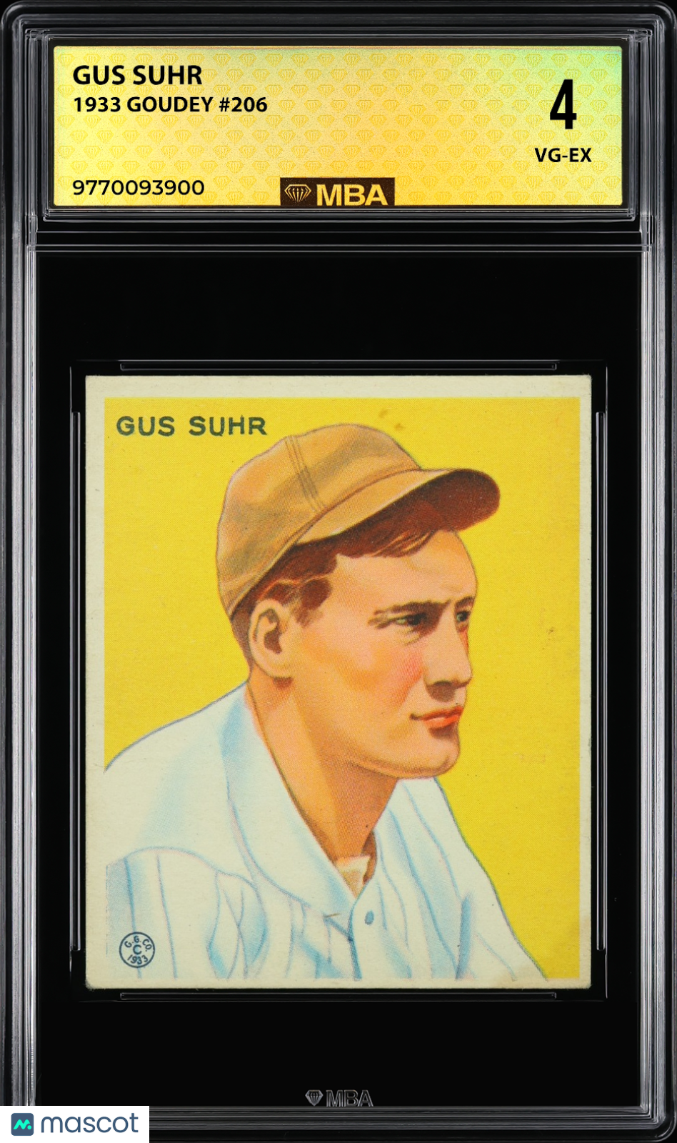 1933 Goudey Gus Suhr #206 MBA 4