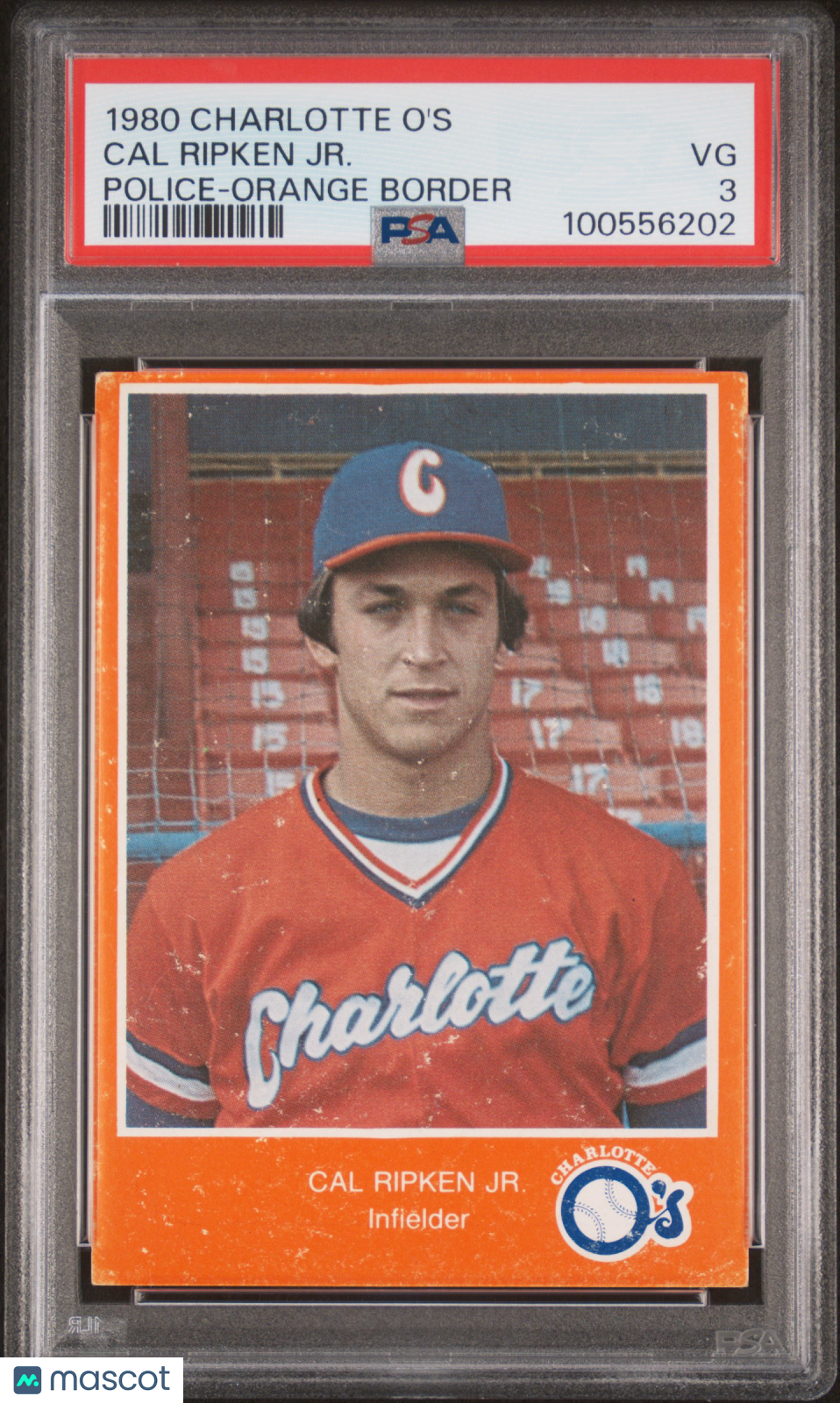 1980 Charlotte O's Police-Orange Border Cal Ripken JR. PSA 3