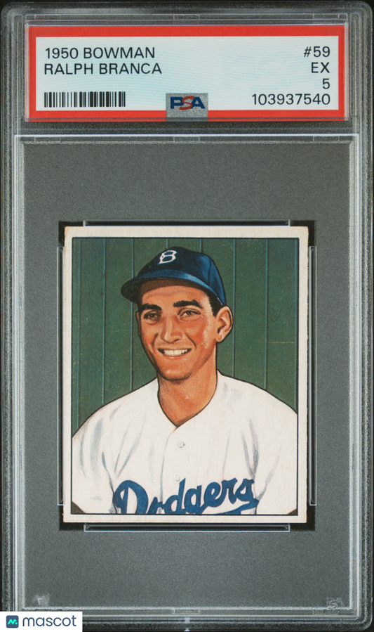 1950 Bowman Ralph Branca #59 PSA 5