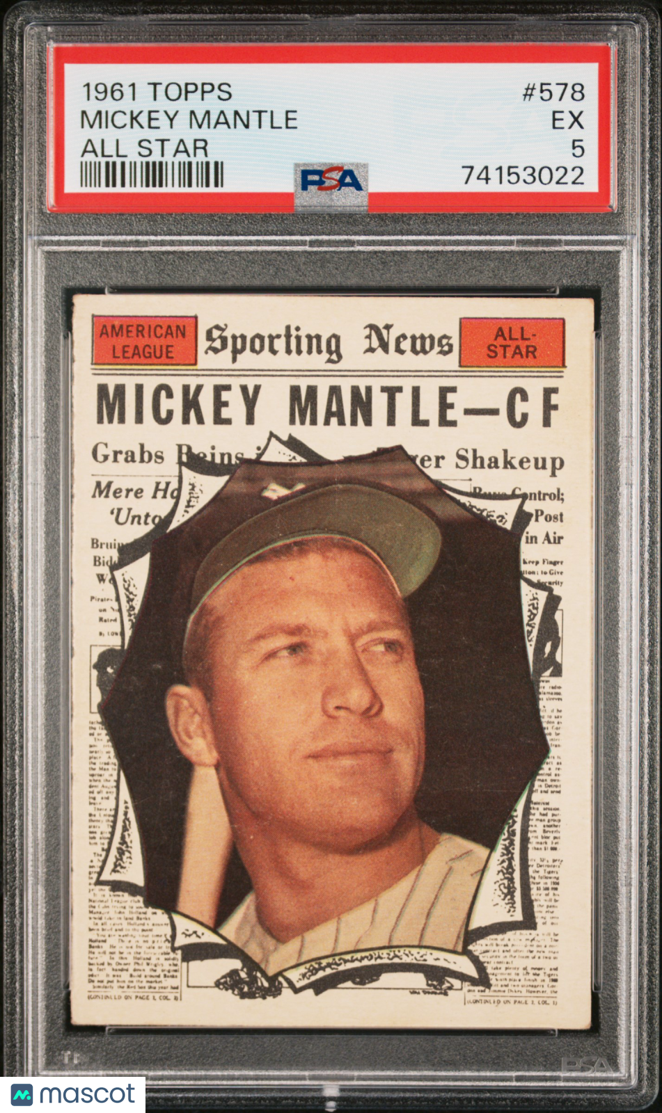 1961 Topps Mickey Mantle #578 All Star PSA 5